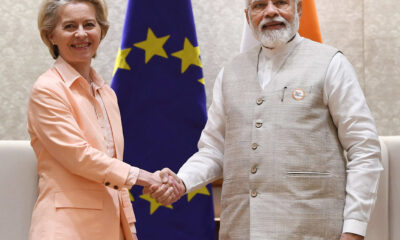 यूरोपीय संघ की प्रमुख उर्सुला वॉन डेर लेयेन व भारतीय प्रधानमंत्री नरेंद्र मोदी (साभार इंटरनेट)