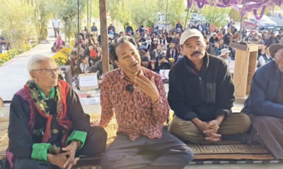 दसवें दिन के अनशन के दौरान सोनम वांगचुक व अन्य (फोटो क्रेडिट - @Wangchuk66)