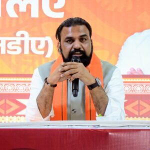 मेनिफेस्टो घोषणा के दौरान सिर्फ सम्राट चौधरी ने ही भाषण दिया।