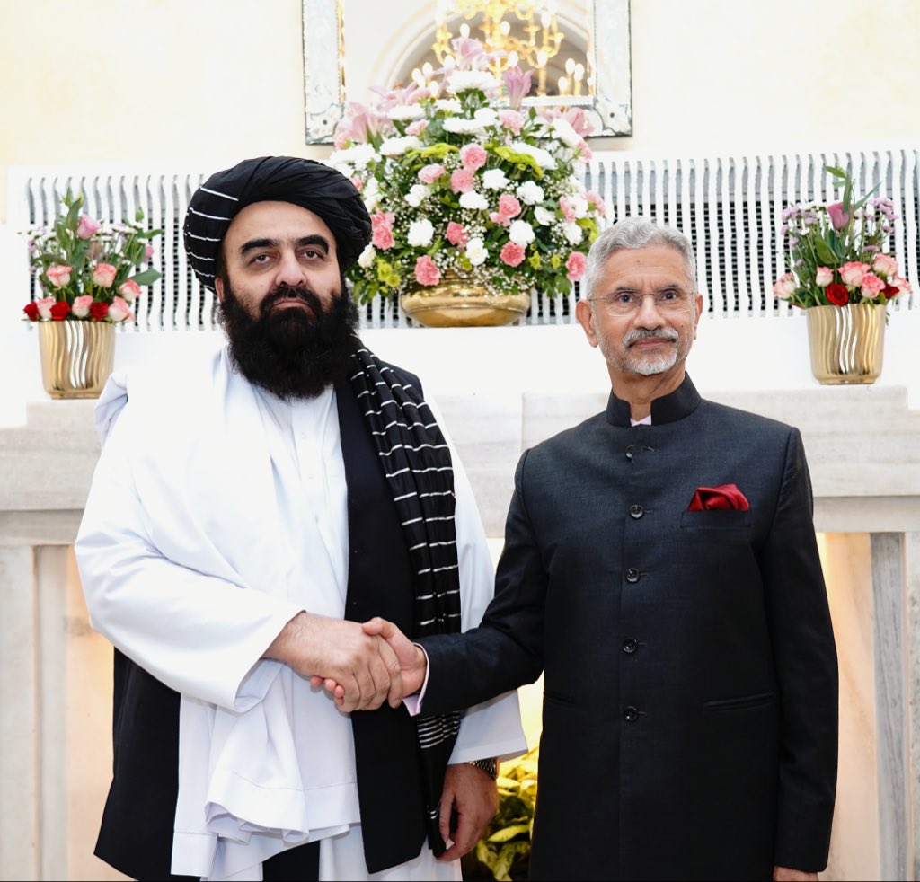 अफगानिस्तानी विदेश मंत्री के साथ भारतीय विदेश मंत्री (तस्वीर - @DrSJaishankar)