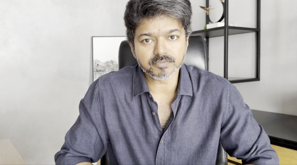 30 सितंबर को TVK प्रमुख विजय ने एक वीडियो संदेश जारी किया। (साभार - @TVKVijayHQ)