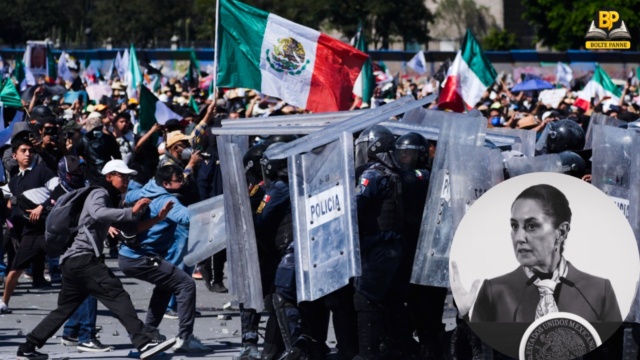 मैक्सिको में युवाओं के प्रदर्शन को बड़ी उम्र के नागरिकों का भी सहयोग मिला। (इनसेट में राष्ट्रपति)