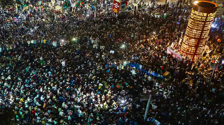 बांग्लादेश के चटगांव में प्रदर्शन