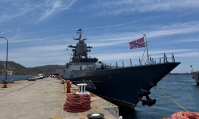 दक्षिण अफ्रीका में हो रहे संयुक्त नौसेना अभ्यास के दौरान रूस का जहाज ( credit - X/Russian Embassy in South Africa)