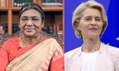 भारतीय राष्ट्रपति द्रोपदी मुर्मू एवं यूरोपीय आयोग की अध्यक्ष उर्सुला वॉन डेर लेयेन।