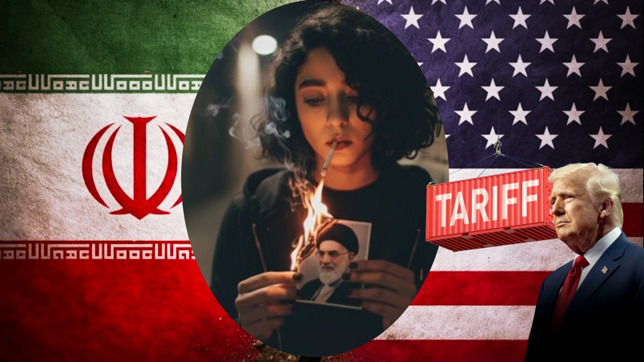 एक प्रदर्शनकारी महिला के ईरानी सर्वोच्च नेता को सिगरेट से जलाने की यह तस्वीर हालिया ईरानी प्रदर्शनों का प्रतीक बन गई है। इस बीच ट्रंप ने ईरानी व्यापार पर टैरिफ लगाकर ईरान ही नहीं पूरी दुनिया को झटका दिया है।