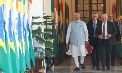 भारत दौरे पर आए ब्राजीली राष्ट्रपति लुला के साथ भारतीय पीएम मोदी। (Photo Credit - X/@narendramodi)