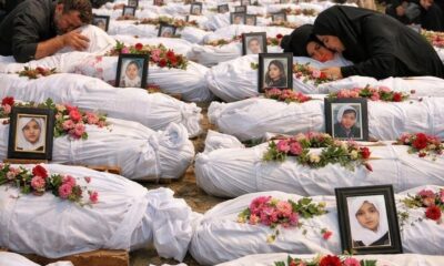 ईरान में सामूहिक कब्र बनाकर बच्चियों को दफन किया जा रहा।