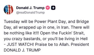 ट्रंप ने पोस्ट के जरिए ईरान को चेतावनी दी है, जिसकी भाषा की काफी आलोचना हो रही है।